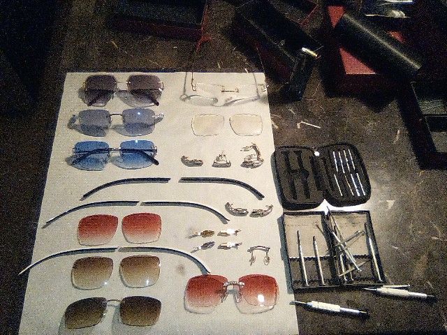 Car Tier Glasses Parts Arms Lenses Bridges Diamonds Screws And More