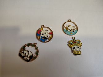 4 Panda design pendant charm for kids