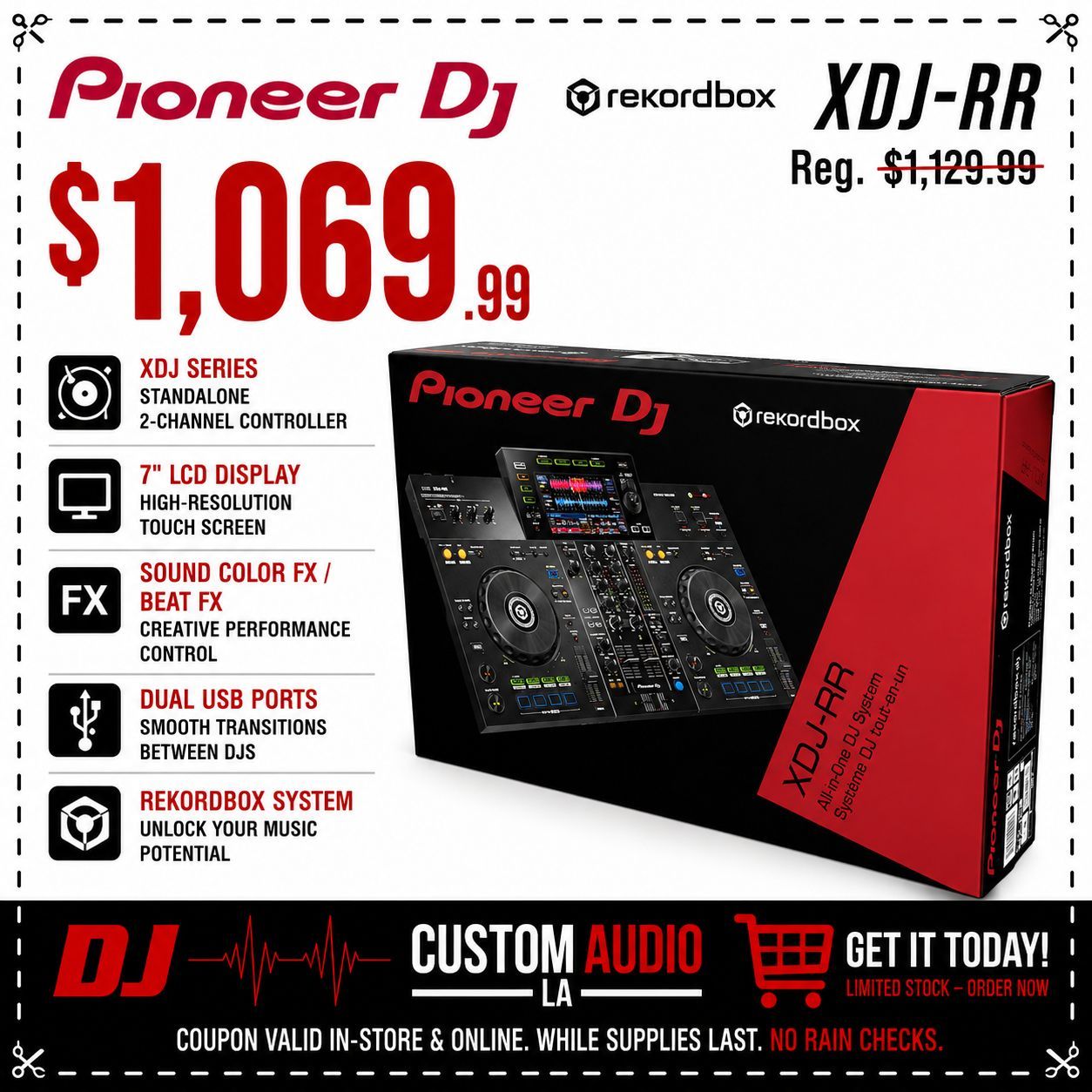 Pioneer DJ XDJ Series XDJ-RR Rekordbox Controller 7" Display USB Mediaplayer 2-Ch Mixer 🚨 Payment Options Available 🚨 No Credit Needed 🚨