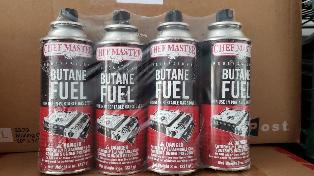 Brand New Chef Master Butane Fuel - 8oz - pack of 4