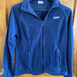 Columbia Women's Fleece Benton Classic Jacket Navy Blue Size Medium Full Zip Up