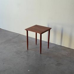 Mid-Century Danish Teak Square Side Table - Vintage End Table 1960s