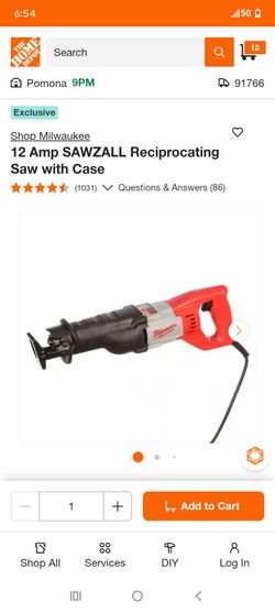 Milwaukee 12 Amp SAWZALL Reciprocating Saw