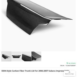 2007 Wrx Seibon Carbon Fiber Trunk Lid. 