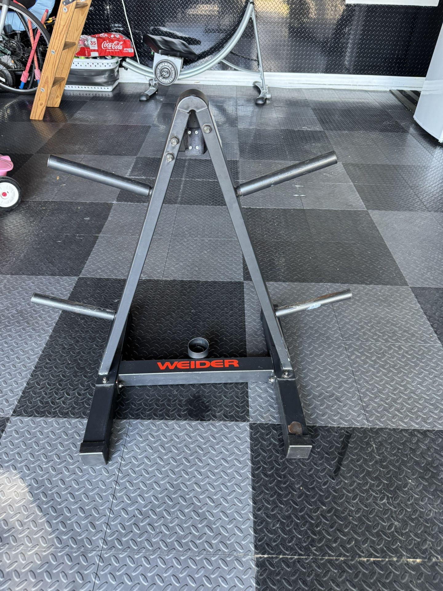 Weider Multi-Use Weight Plate and Barbell Storage Rack