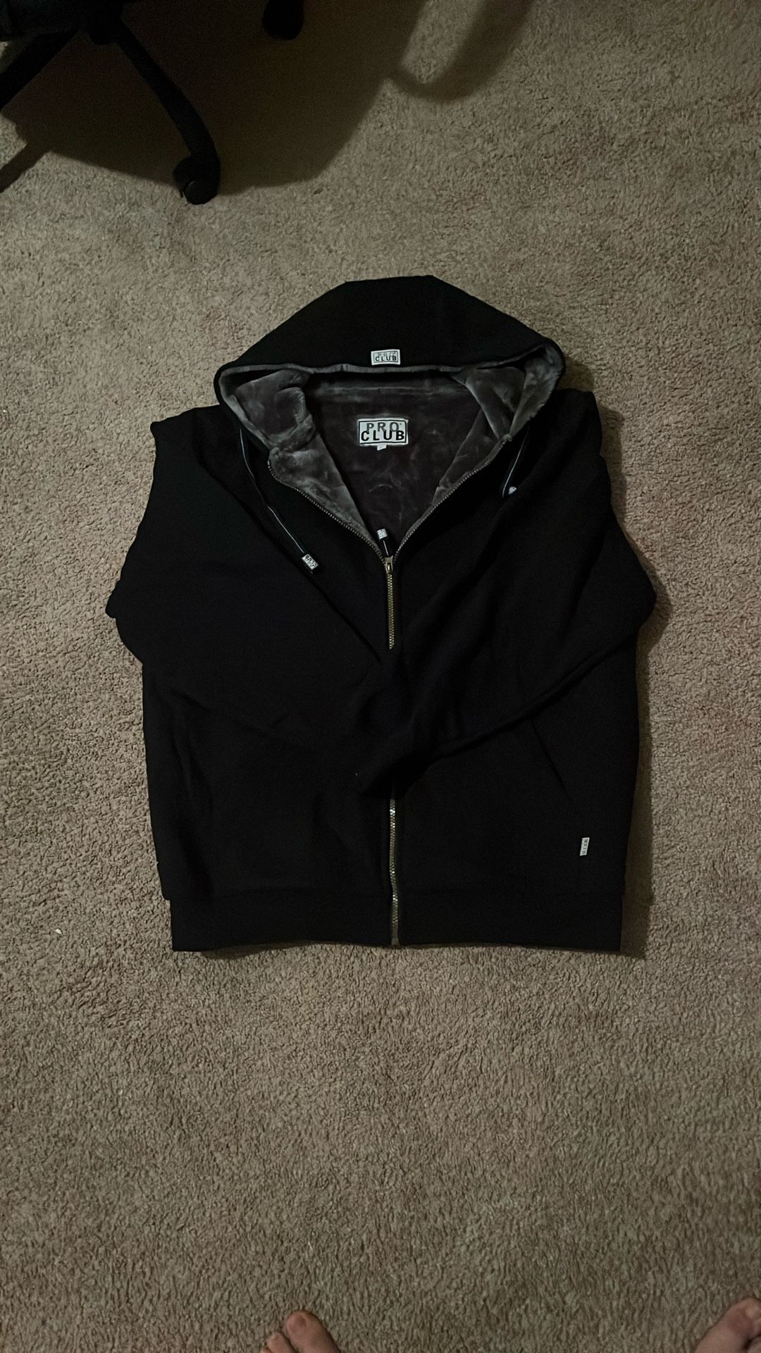Brand New PRO CLUB ZIP UP FUR HOODIE (L)