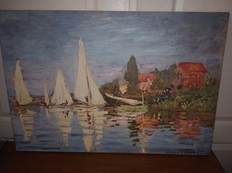 Sailboat river painting