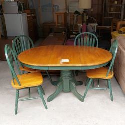 Wood Table And Four Chairs