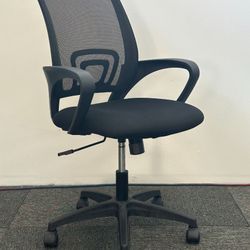 Yaheetech Office Mid-Back Chair (Black/Black)