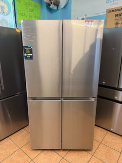 Samsung 23 cu. ft. Counter Depth 4-Door French Door Refrigerator with Beverage Center in Stainless Steel