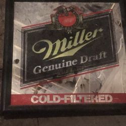 Large Beer Mirror Miller Genuine Draft Sign