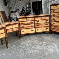 Gorgeous solid wood set of dresser,chest and 2 nightstands! By Ethan Allen Furniture. Excellent!!!