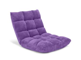 Adjustable 14-position Cushioned Floor Chair-Purple