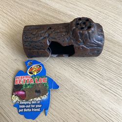 Zoo Med Labs Betta Ceramic Log Small Natural Looking Sinking Shelter Dwell Fish