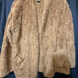 Cozy Brown Fuzzy Jacket 