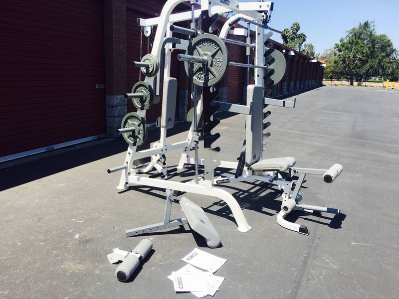 Key Fitness Smith machine w/ Olympic weights workout & gym equ. weight