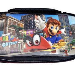 Nintendo Switch Super Mario Odyssey Travel Carrying Case Holds System + Games