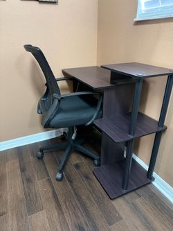 Computer desk and chair both for 60$