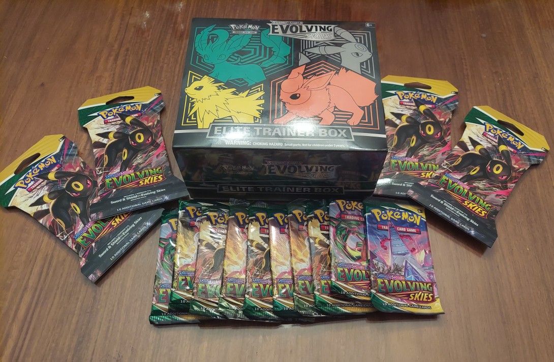 Evolving Skies Etb 10 Booster Packs And Sleeved Packs