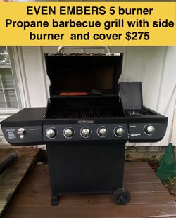 BBQ GRILL 5 burner + side burner Propane w cover