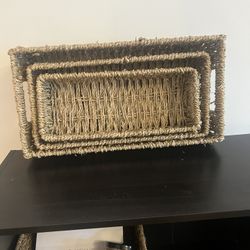 3 Wicker Baskets 