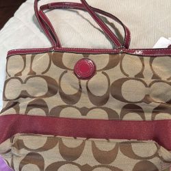 Red Authentic Coach Handbag 