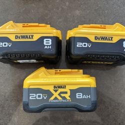 3 Dewalt 8.0 Batteries 