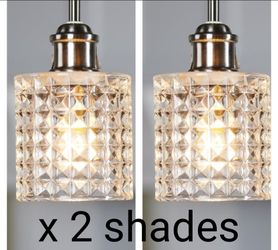 Two hobnail shades brand new thick glass