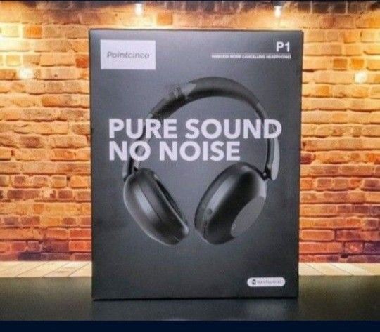 Pointcinco Active Noise Canceling Headphones, Over-Ear Headphones with Mic, 60 Hours Playtime In-Ear Bluetooth Headphones with Deep Bass