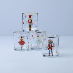 New 4x Christmas Nutcracker Glasses 