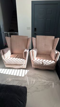 2 suade sofa chairs