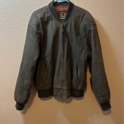 Vintage Leather Bomber Jacket