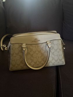 Beige and Brown Coach Bag