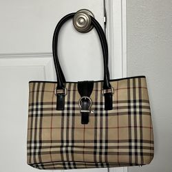 Burberry Vinyl And Leather Tote