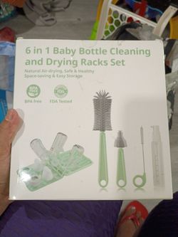 6 in 1 baby bottle cleaning and rack set