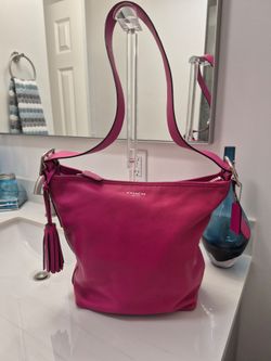 Coach y2k AUTHENTIC Leather Legacy Duffle in Pink Scarlet. EUC. Hard to find.