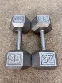 Pair of 30 pound HEX Dumbbells