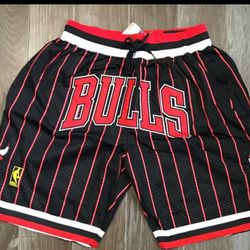 bulls black pinstripe shorts