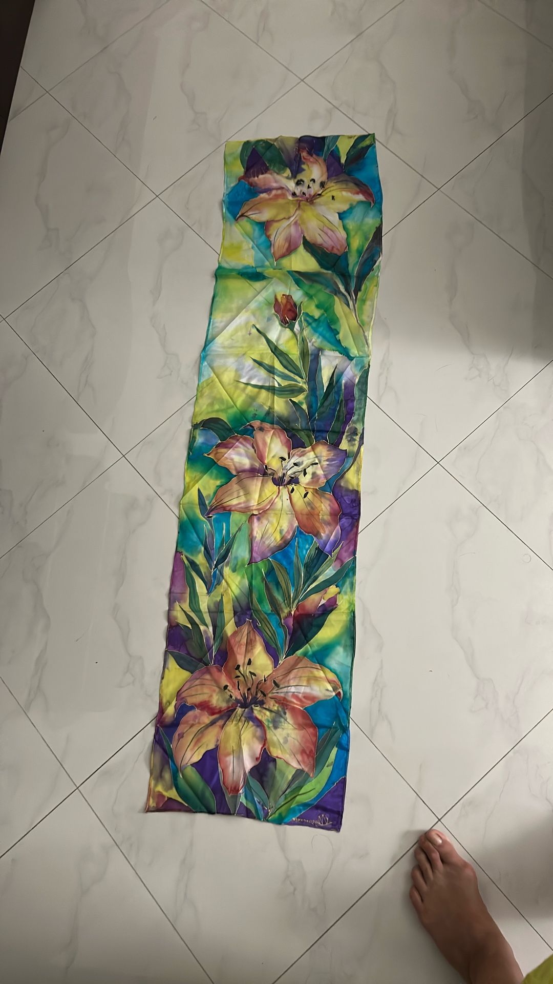 Scarf Handmade silk scarf, 100% silk,