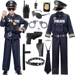 Spooktacular Creations Police Costume for Kids (Boys) in Dark Premium Style