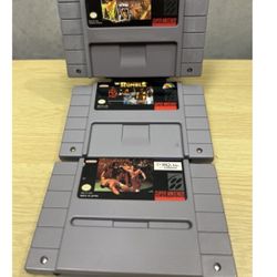 Super Nintendo WWF Royal Rumble, Super Wrestle Mania + Pit- Fighter Lot of 3