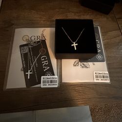 Two Moissanite Cross Necklaces 20 Inch