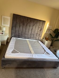 King size headboard and bottom frame for sale