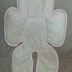 CLEAN LIKE NEW pink and cream "Summer Snuzzler" infant car seat support cushion $10 FIRM 