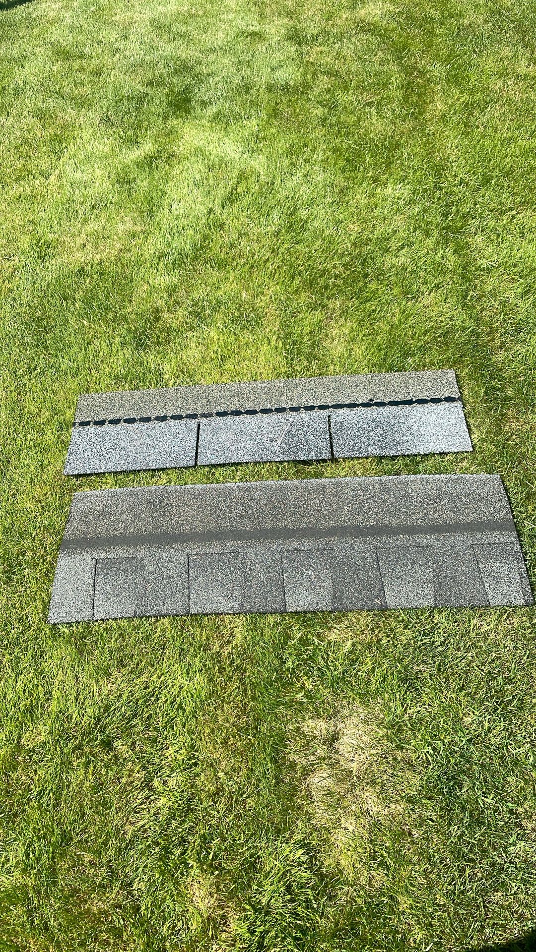 Five bundles of roofing shingles, one bundle of starter shingles for sale