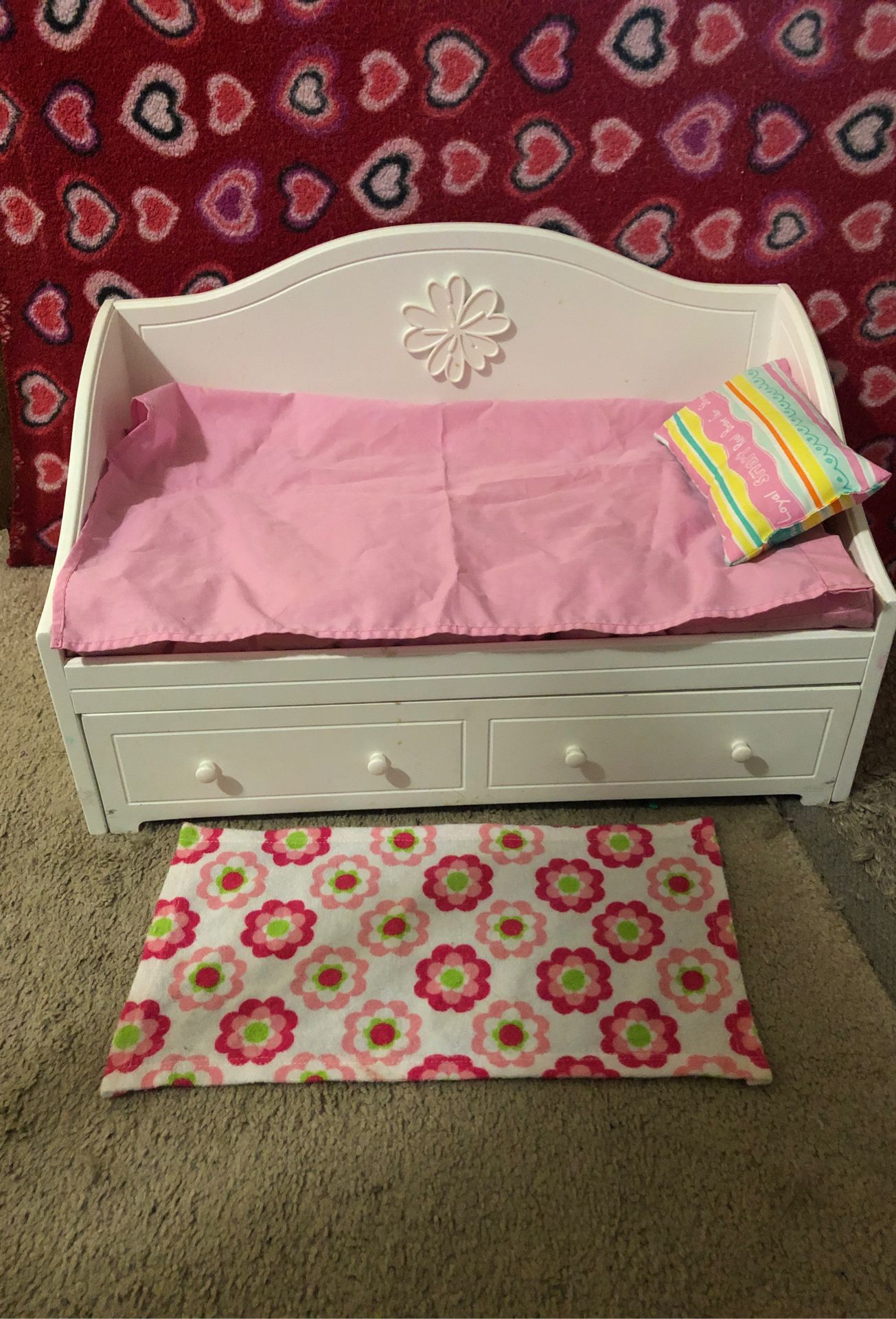 America Doll Bed 🛏 (set of 2 beds) American Girl Trundle Bed & Bedding Set for 18" Dolls