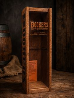 Booker’s Bourbon Wooden Display Box – Empty Collector Display Case | No Bottle Included