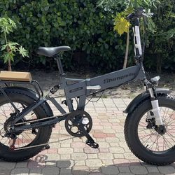 NEW SHENG MILO MX-21 20x4.0 ELECTRIC BIKE FOLDING DUAL DISC BRAKES FULL SUSPENSION 500w 48v