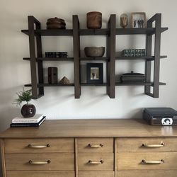 Nathan James Benji Brown Tiered Book Shelves Floating Shelf Set Of 2