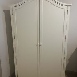 White Pottery Barn Vanity Armoire